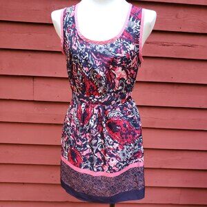Forever21 Lightweight Mini Summer floral navy pink Dress Size Medium M
